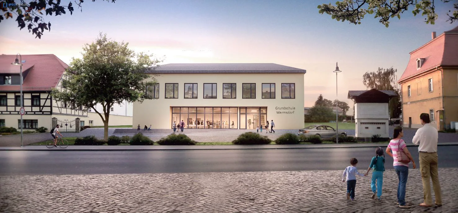 Entwurf der Nullenergie-Grundschule Wermsdorf