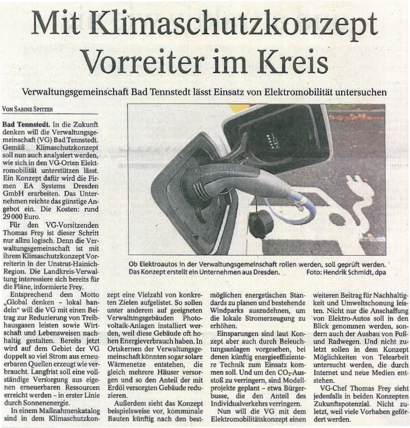 Startschuss für Kommunales E-Mobilitätskonzept