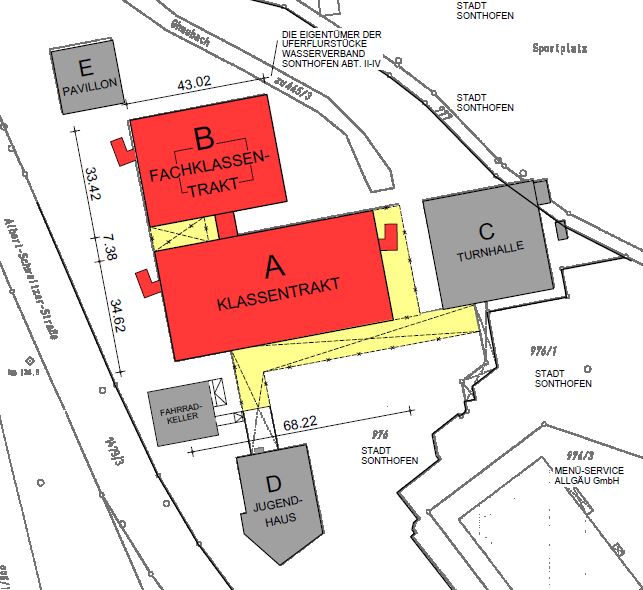 Site plan of Sonthofen secondary school